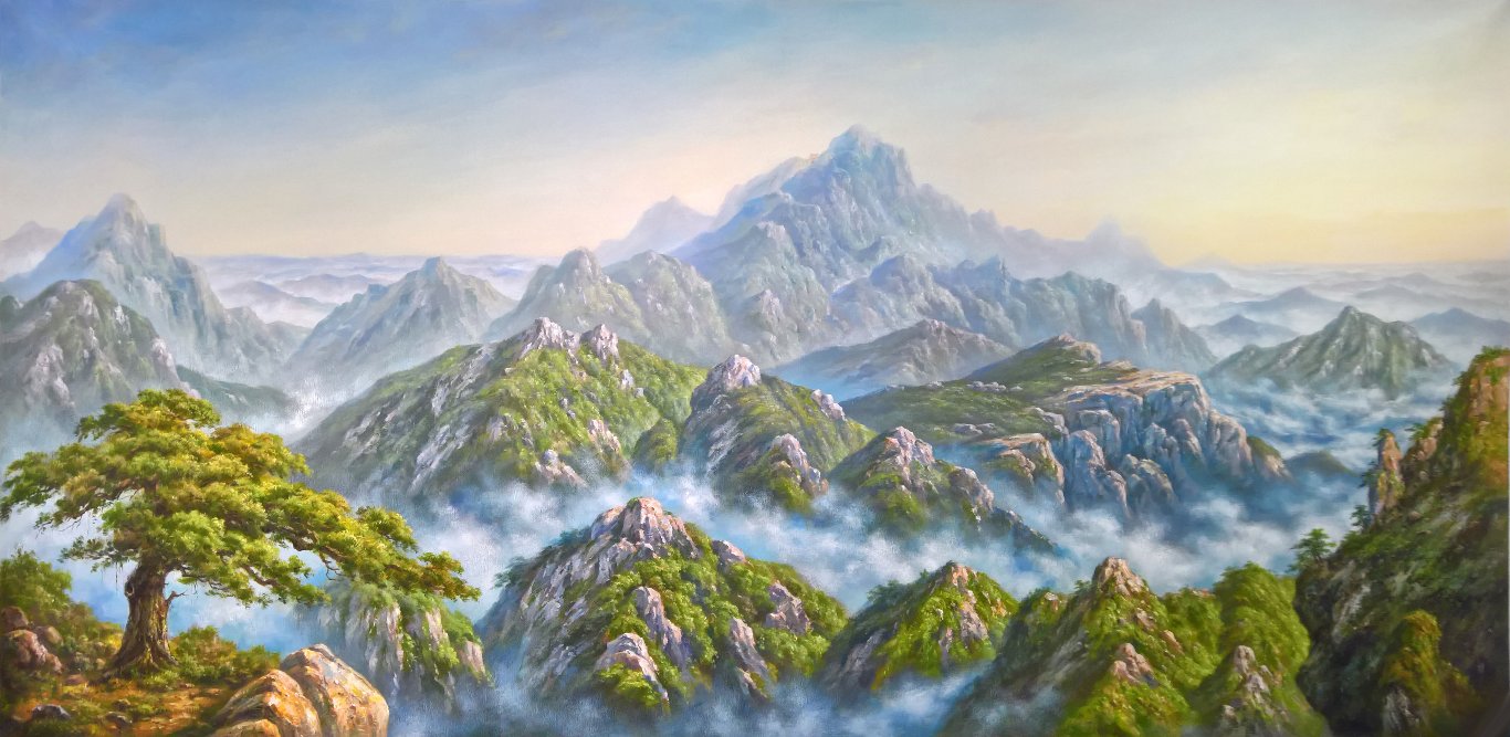 画幅泰山油画
