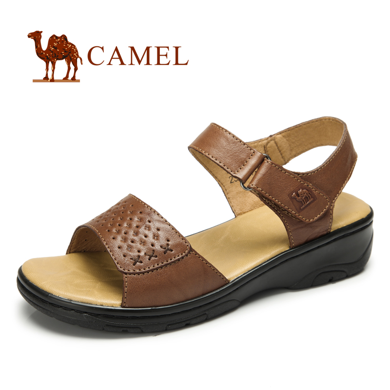 <em>Camel 骆驼女凉鞋</em> 真皮牛皮舒适露趾女凉鞋魔