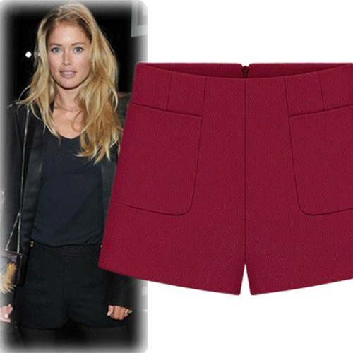 毛菇小象 <em>秋冬女短裤</em> 毛呢<em>短裤</em> 显瘦靴裤 大码打