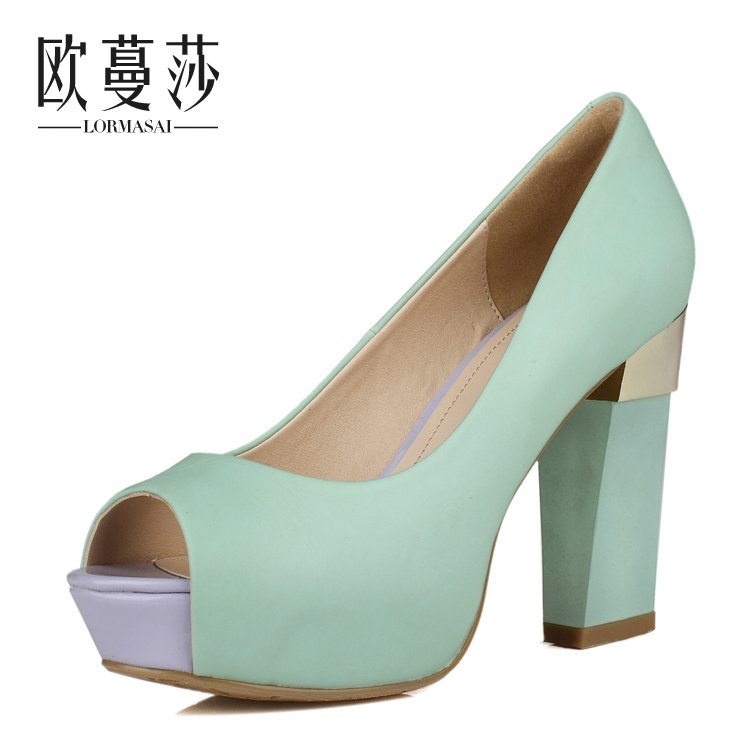 欧蔓莎2014年新款春季欧美女鞋超高跟鱼嘴单