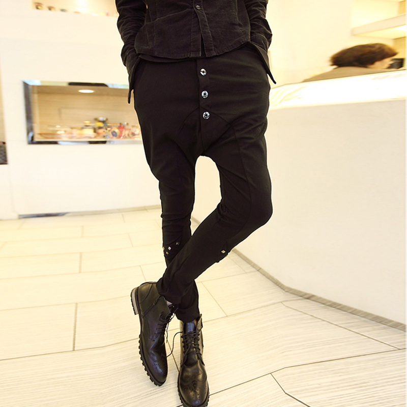 韩版铆钉装饰潮流个性潮男装哈伦裤休闲裤子吊